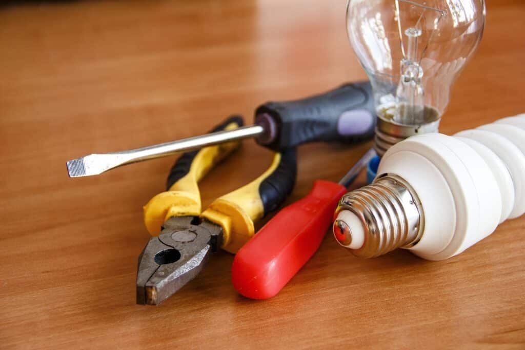 Lightbulb and electrical tools